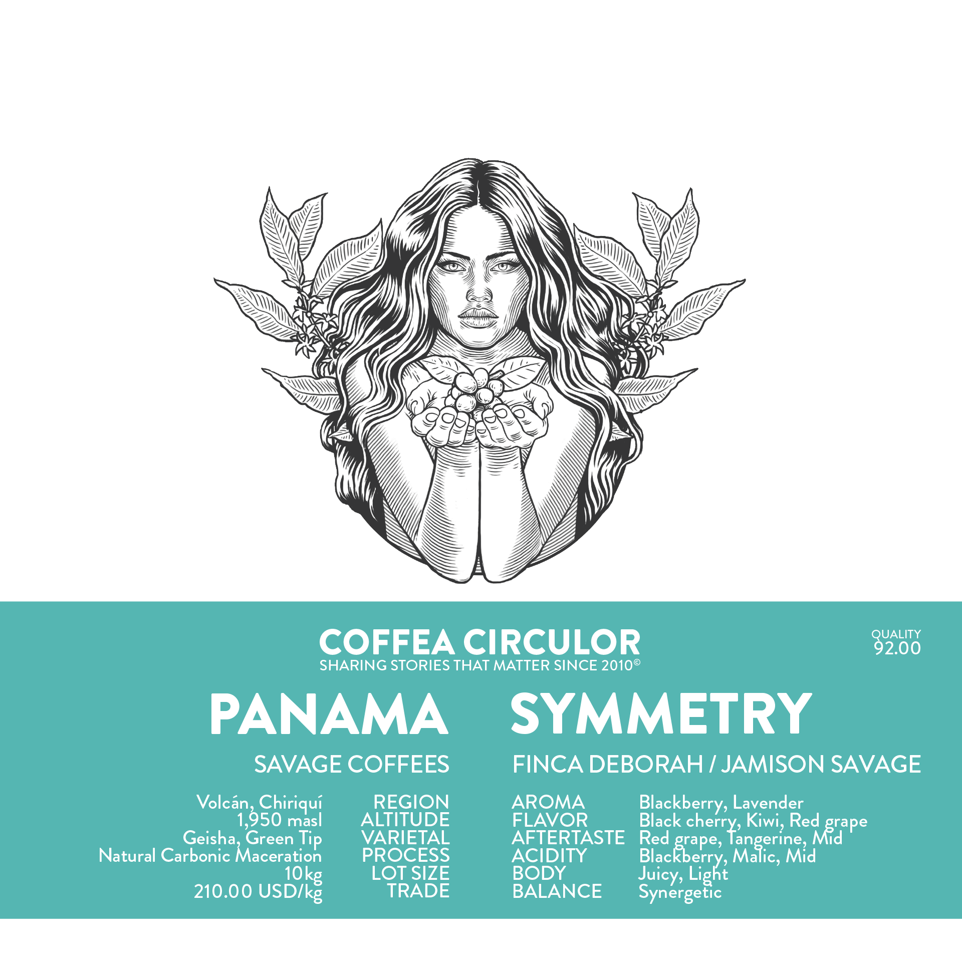PANAMA Savage Coffees Deborah Symmetry Geisha Natural Carbonic Maceration packshot