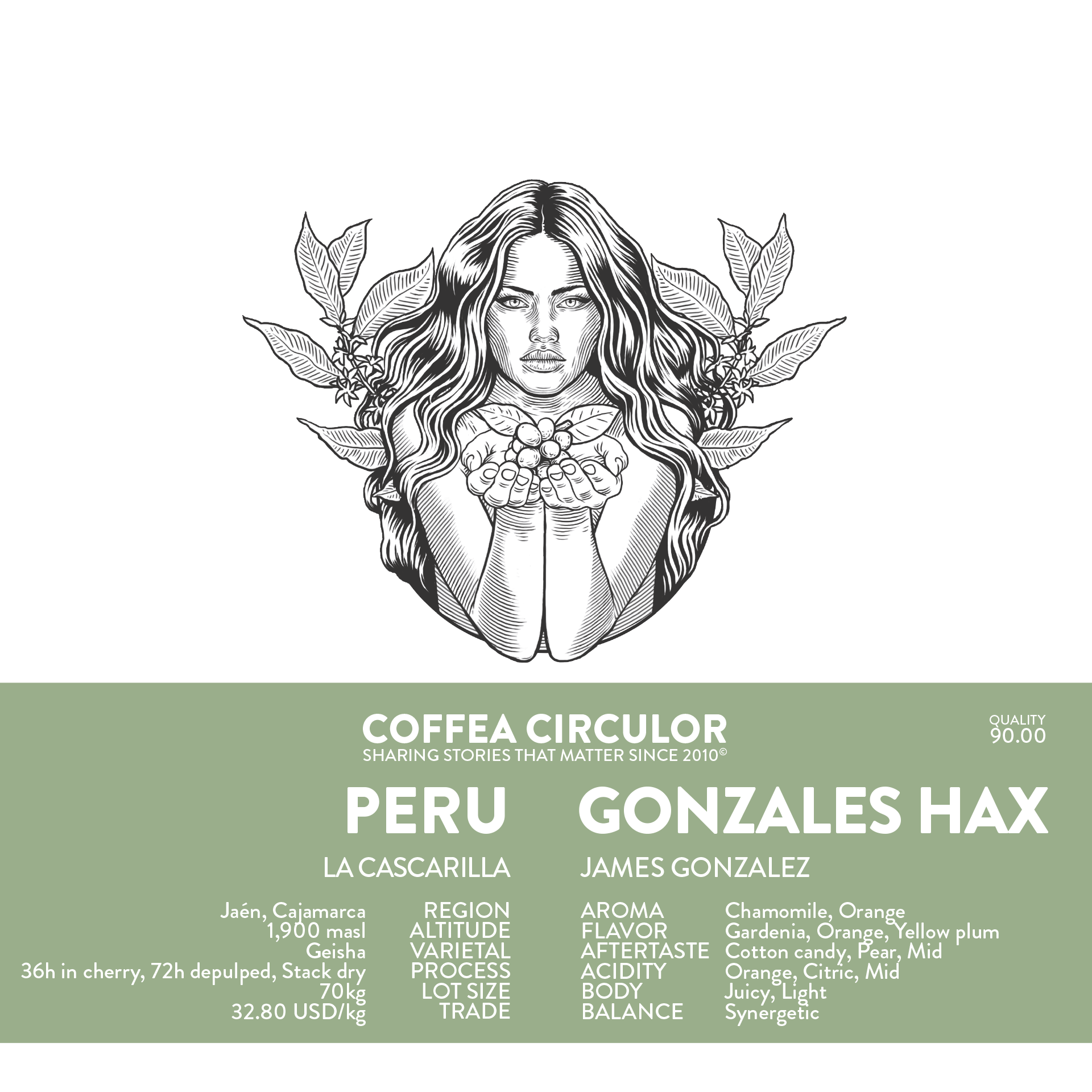PERU James Gonzales Geisha Honey Anaerobic HAX (Auction lot)