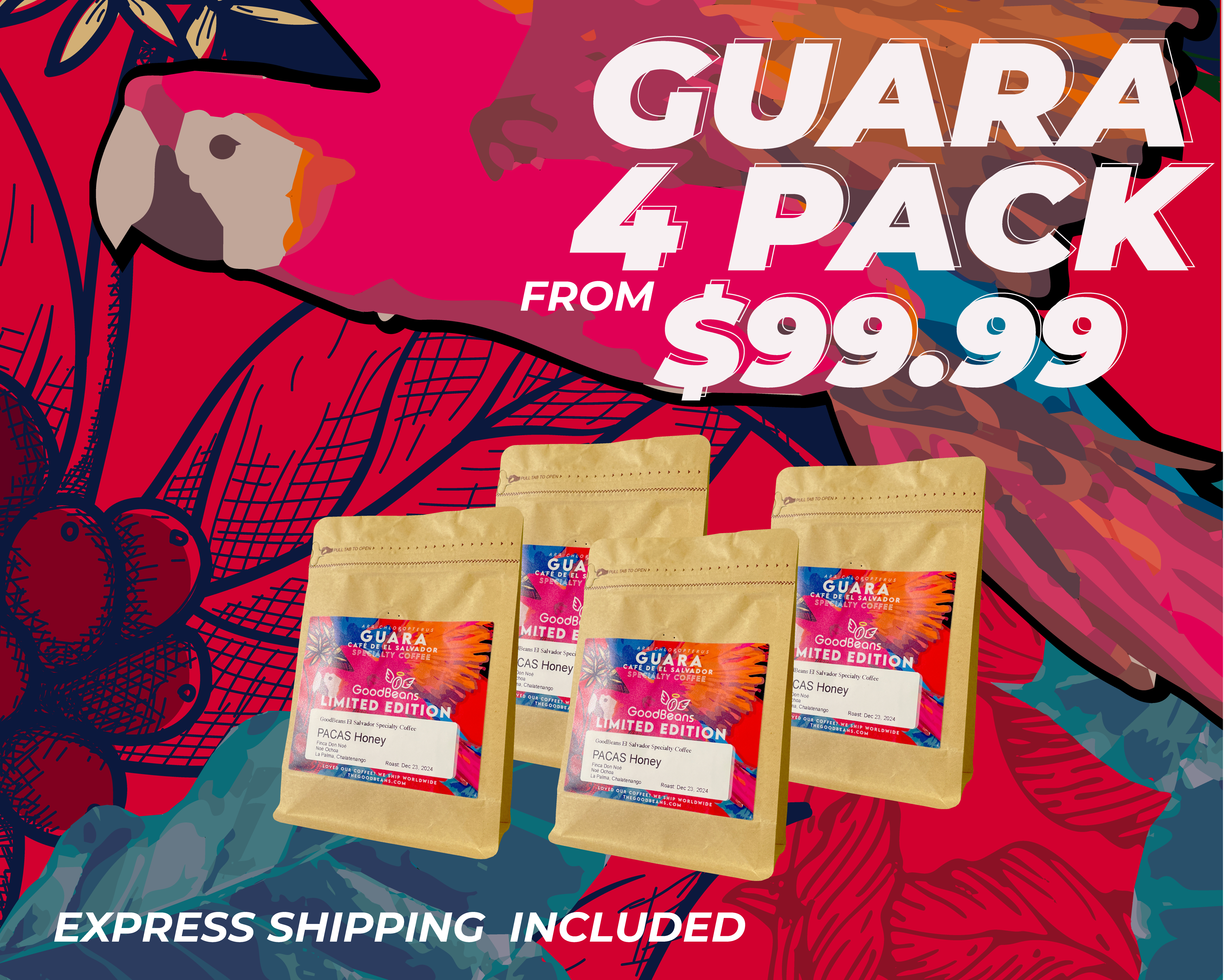GUARA - Limited Editions 4 PACK - Variety - Light to Medium Roasts packshot