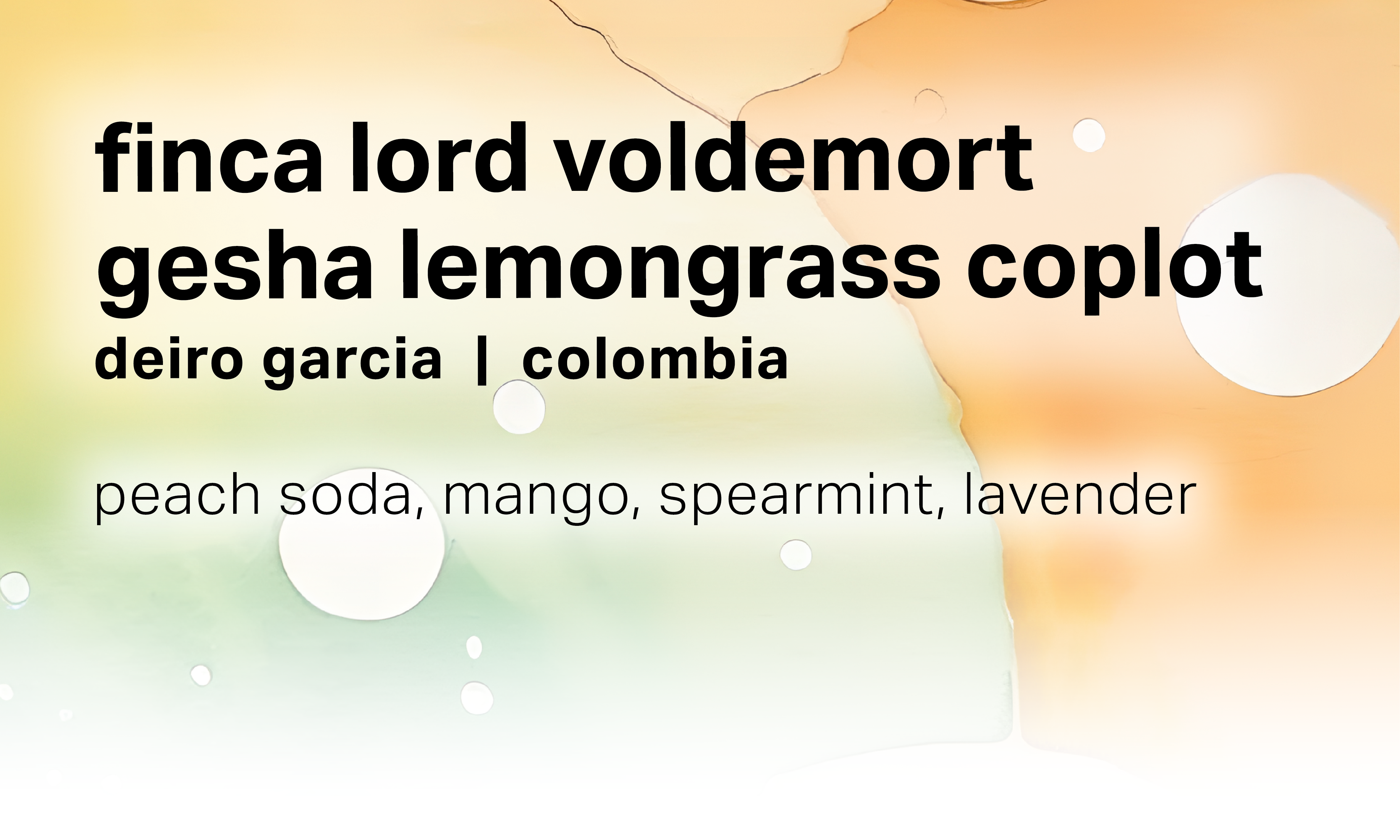 Deiro Garcia Finca Lord Voldemort - Gesha Lemongrass Coplot - Colombia packshot