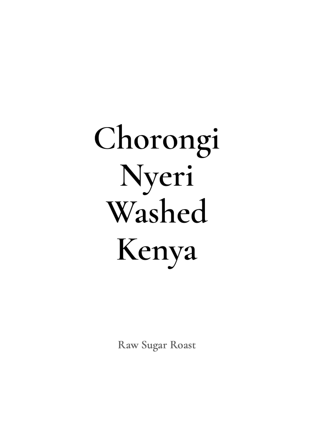 Kenya | Chorongi | Filter packshot
