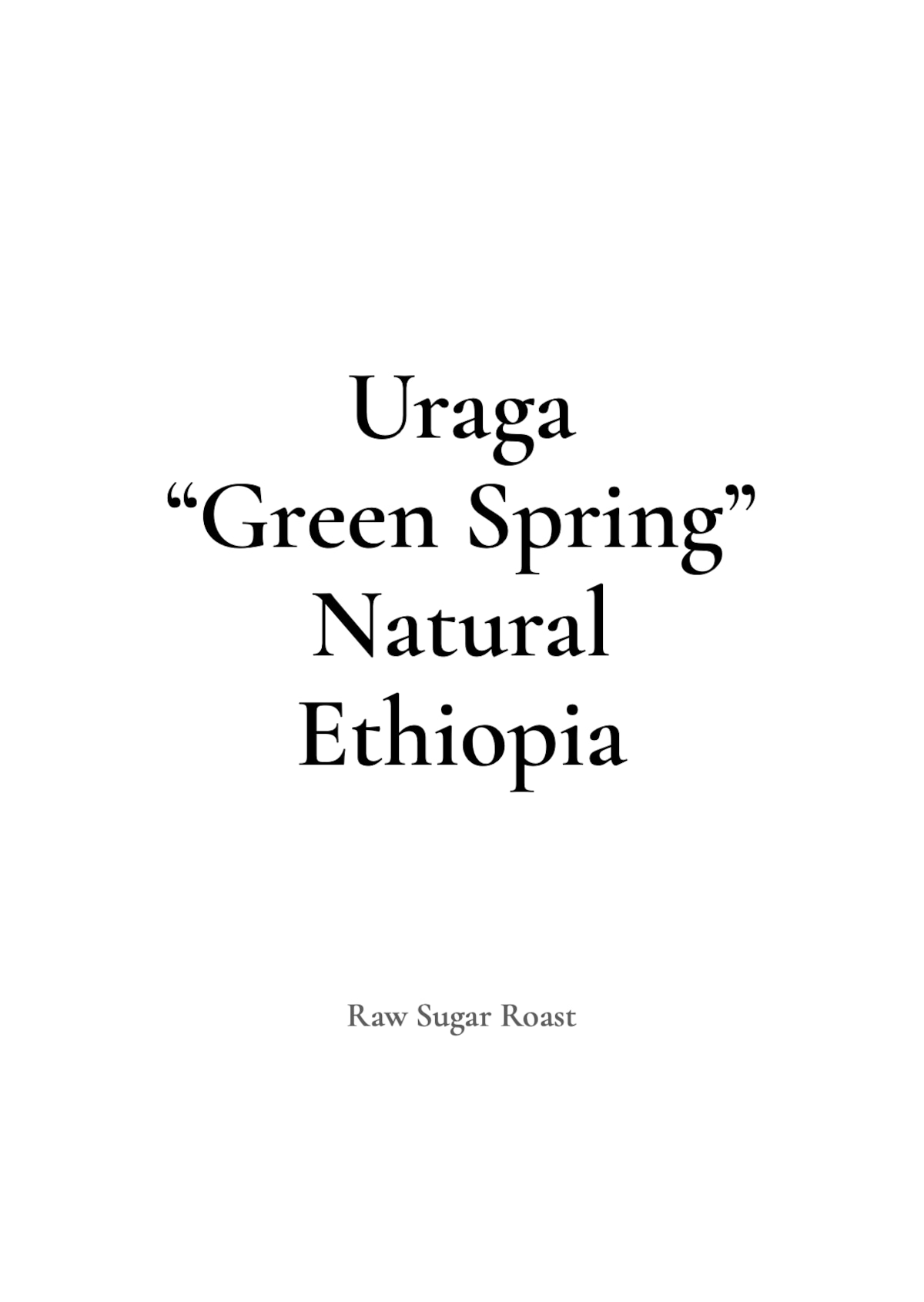 Ethiopia | Uraga "Green Spring" packshot